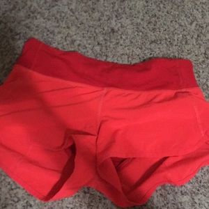Red run speed shorts